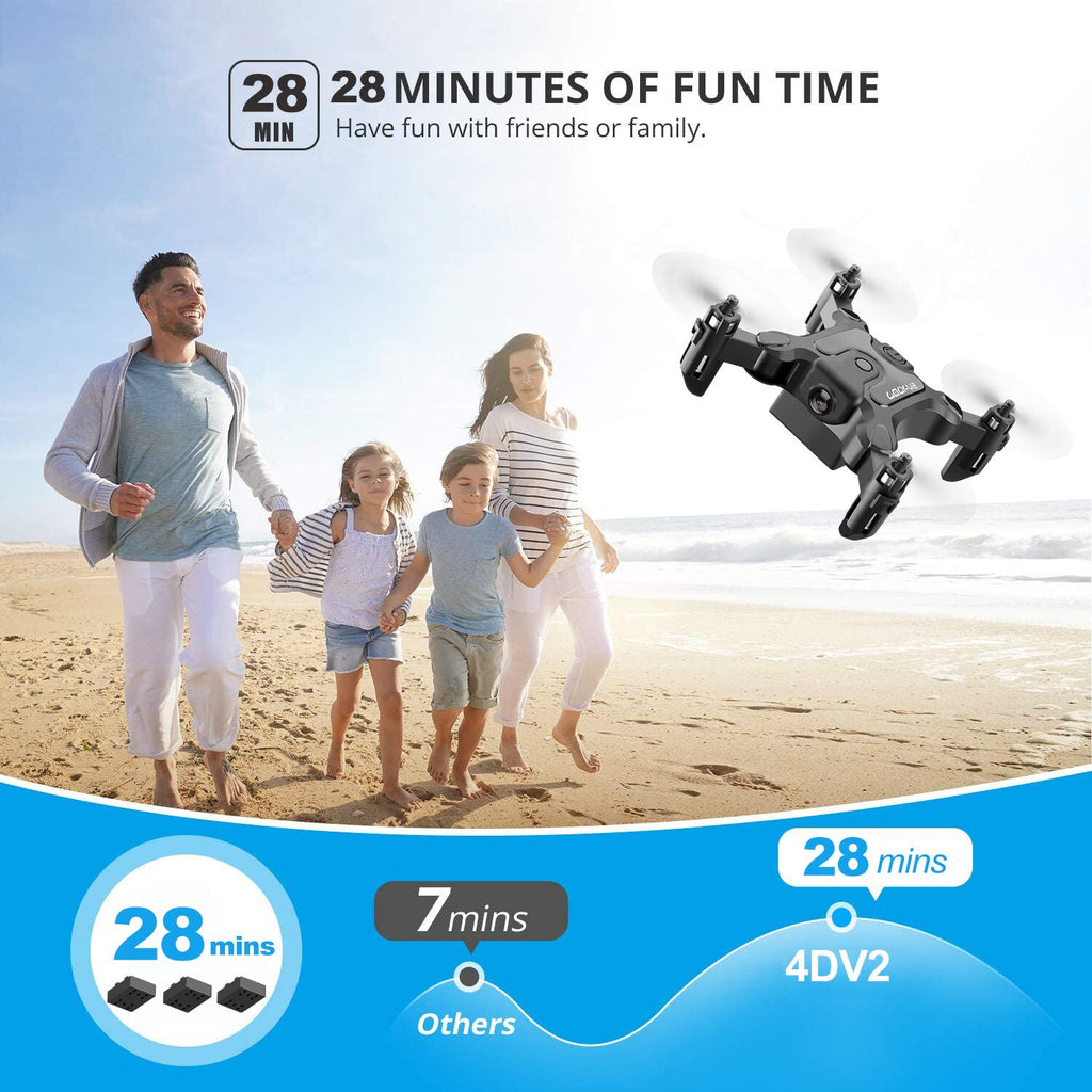 DE 4DRC V2 Mini Drone Selfie WIFI FPV With HD Camera Foldable Arm RC Quadcopter Toy