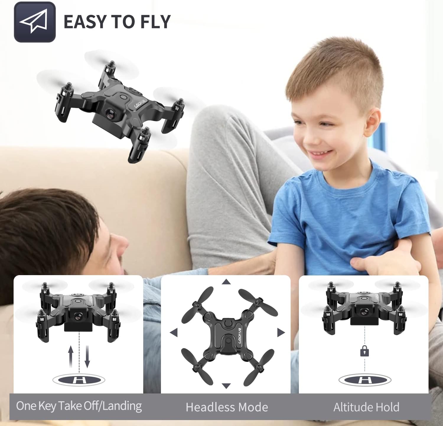 DE 4DRC V2 Mini Drone Selfie WIFI FPV With HD Camera Foldable Arm RC Quadcopter Toy